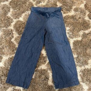 Jcrew linen blend pants with tie